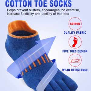 Women Toe Socks Low Cut No Show Wicking 5 Finger Split Cotton Athletic 6 Pack