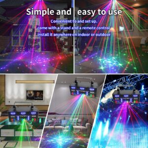 WUZSTAR DJ Party Lights,21 Lens RGB UV Disco Strobe Light Indoor Support DMX 512 Ravelight with Remote Control for Home Parties Karaoke Birthday Wedding Bar