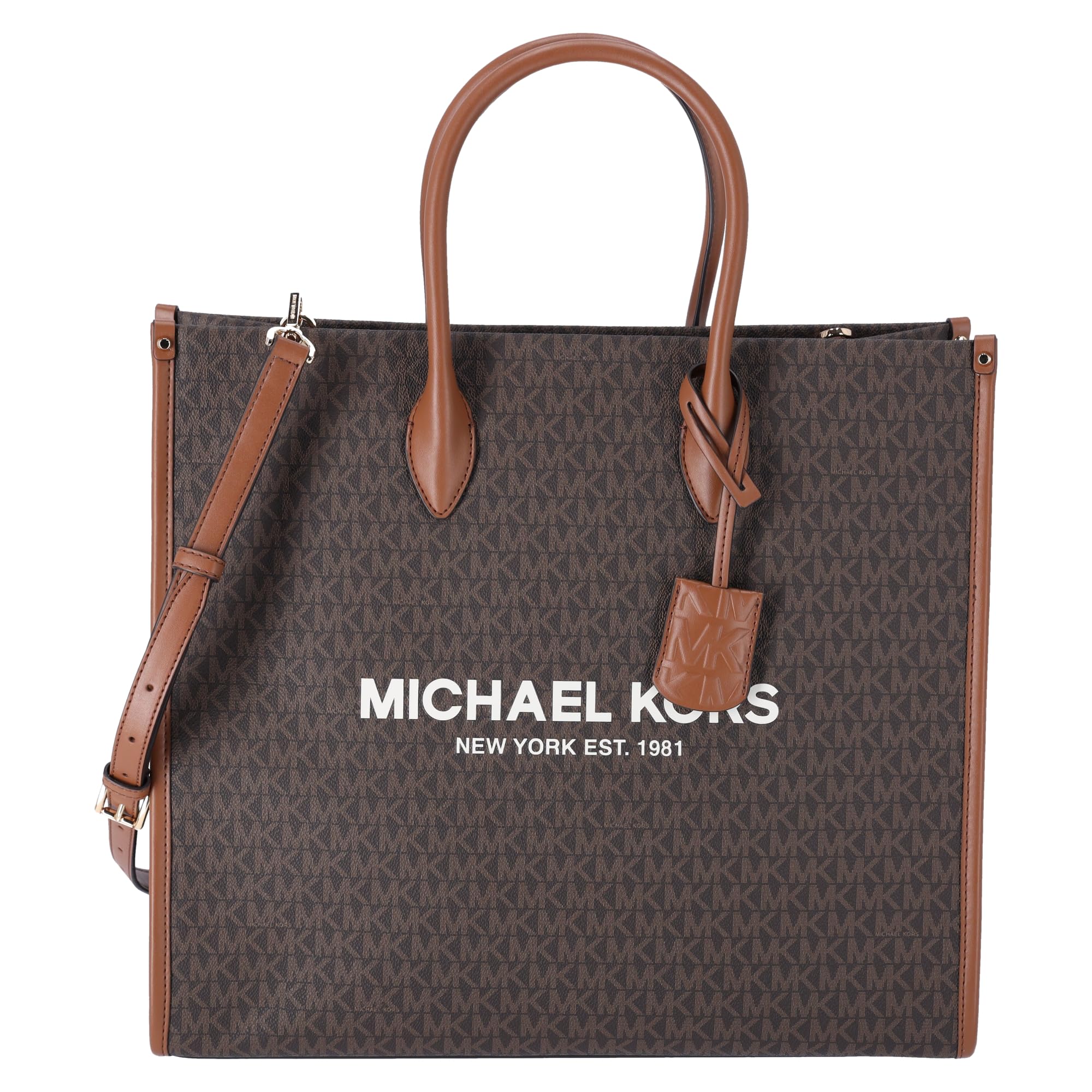 Michael Kors Mirella Large Signature MK Tote Bag (Brown MK)