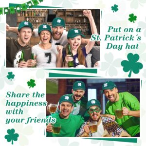 4 Pcs St. Patrick's Day Baseball Hat Shamrock Baseball Cap Irish Hat Clover Embroidered Hat Irish Gifts for Men Women (Green)