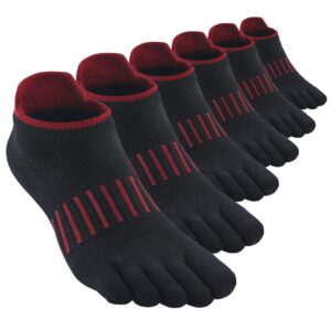 Women Toe Socks Low Cut No Show Wicking 5 Finger Split Cotton Athletic 6 Pack