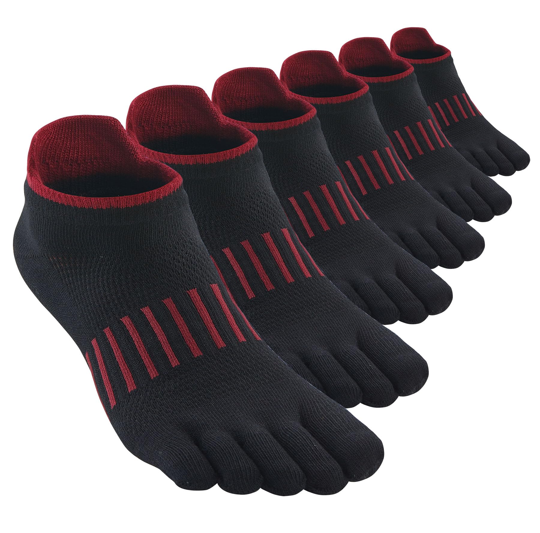 Women Toe Socks Low Cut No Show Wicking 5 Finger Split Cotton Athletic 6 Pack