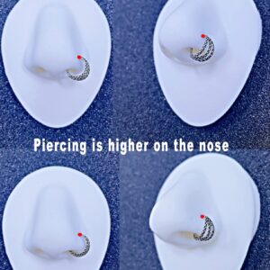 16G 8mm Silver Nose Rings Lip Septum Clicker Triple Open Stack Conch Daith Piercing Jewelry Snake Skin Cartilage Earring Hoop 316L Surgical Steel Conch Daith Helix Rook Lobe Earring Black Hoop Earring