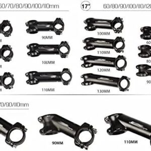 ZECHAO 7/17 Degree Bike Stems,31.8mm Ultra-Light Aluminum Alloy Bike Stem Bike Power Parts Mountain Road Bike Bike Stem (Color : 7 Degree, Size : 130mm)