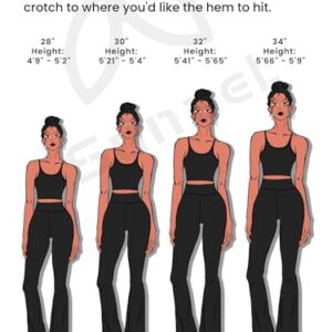 Sunzel Flare Leggings for Women with Pockets, Crossover Yoga Pants with Tummy Control, High Waisted and Wide Leg 30" Inseam Black Medium