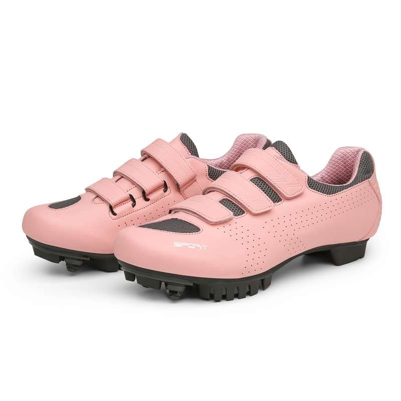 Ksloutdoor Unisex Outdoor Sports Cycling Shoes MTB/Mountain Men's Bike Shoes SPD Women's Compatible 2-Bolt Pink Size 6/8