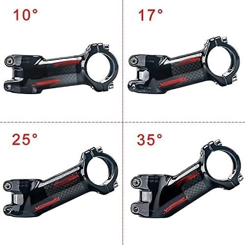 ZECHAO 31.8mm Crabon Fiber Bike Stem,10/17/25/35 Degree Mountain Bike Stems 70/80/90/100mm Handlebar Stem Mountain Part Bike Stem Bike Stem (Color : Black, Size : 25 Degree 80mm)