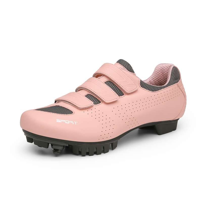 Ksloutdoor Unisex Outdoor Sports Cycling Shoes MTB/Mountain Men's Bike Shoes SPD Women's Compatible 2-Bolt Pink Size 6/8