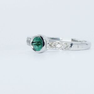 Natural Emerald Gemstone ring for Girls/Diamond Cocktail Rings For Woman / 925 Solid Silver Wedding Band / 5 mm (7)