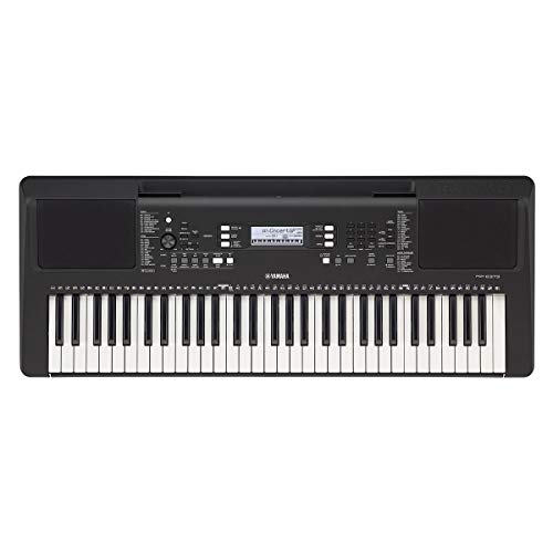 Yamaha PSRE373 61-Key Touch Sensitive Portable Keyboard with PA130 Power Adapter