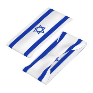 Israeli National Flag Sports Headbands Unisex Yoga Non-Slip Quick-Drying Workout Hairband