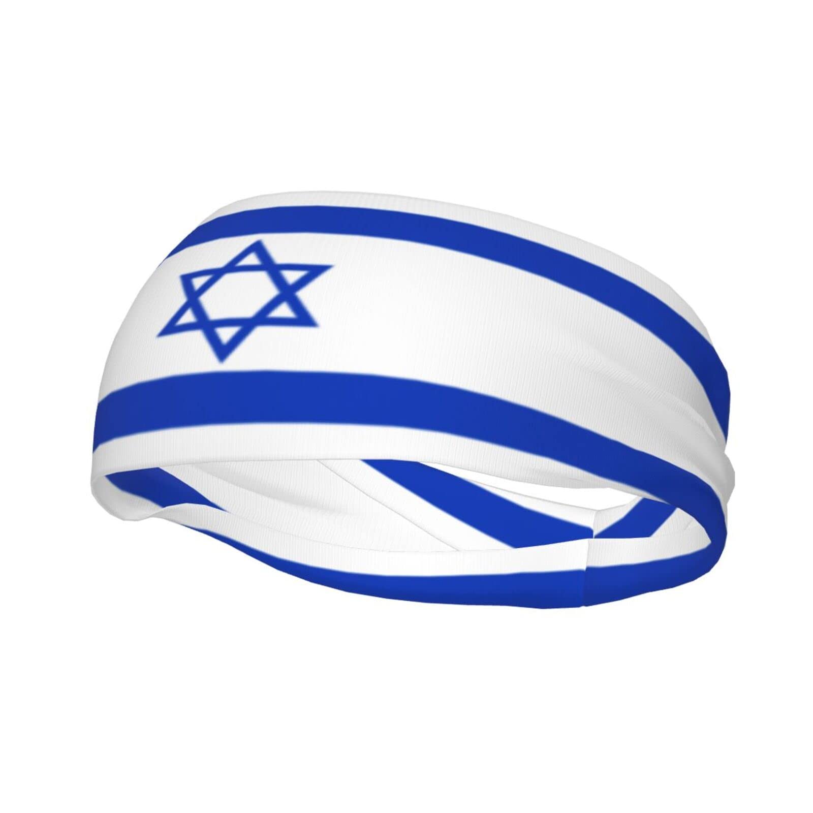 Israeli National Flag Sports Headbands Unisex Yoga Non-Slip Quick-Drying Workout Hairband