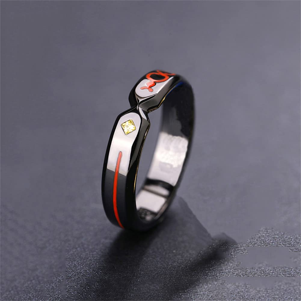 LUFOYOU Anime Fate Stay Night Saber Ring Altria Pendragon Joan of Arc Fashion Accessories Couples Ring Cosplay Jewelry Birthday Christmas Gift black