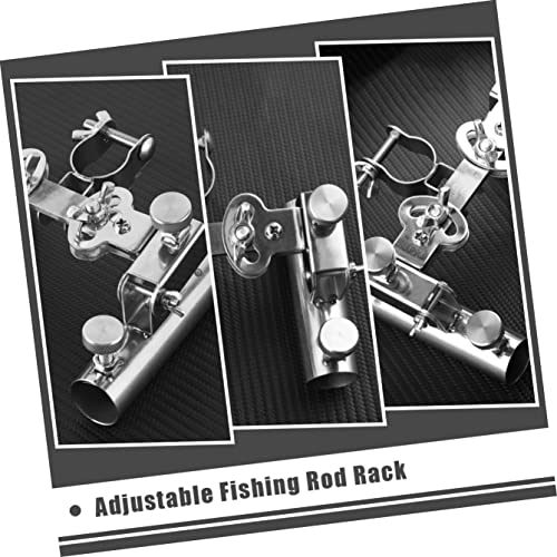 TOKIDNY 1pc Multipurpose Stand Tools Ice Rods for Equipment Part Chair Metal Stainless Rack Accessory Pole Rod Dual Umbrella Holder Universal Mount Double Hole Fishing Steel Adjustable