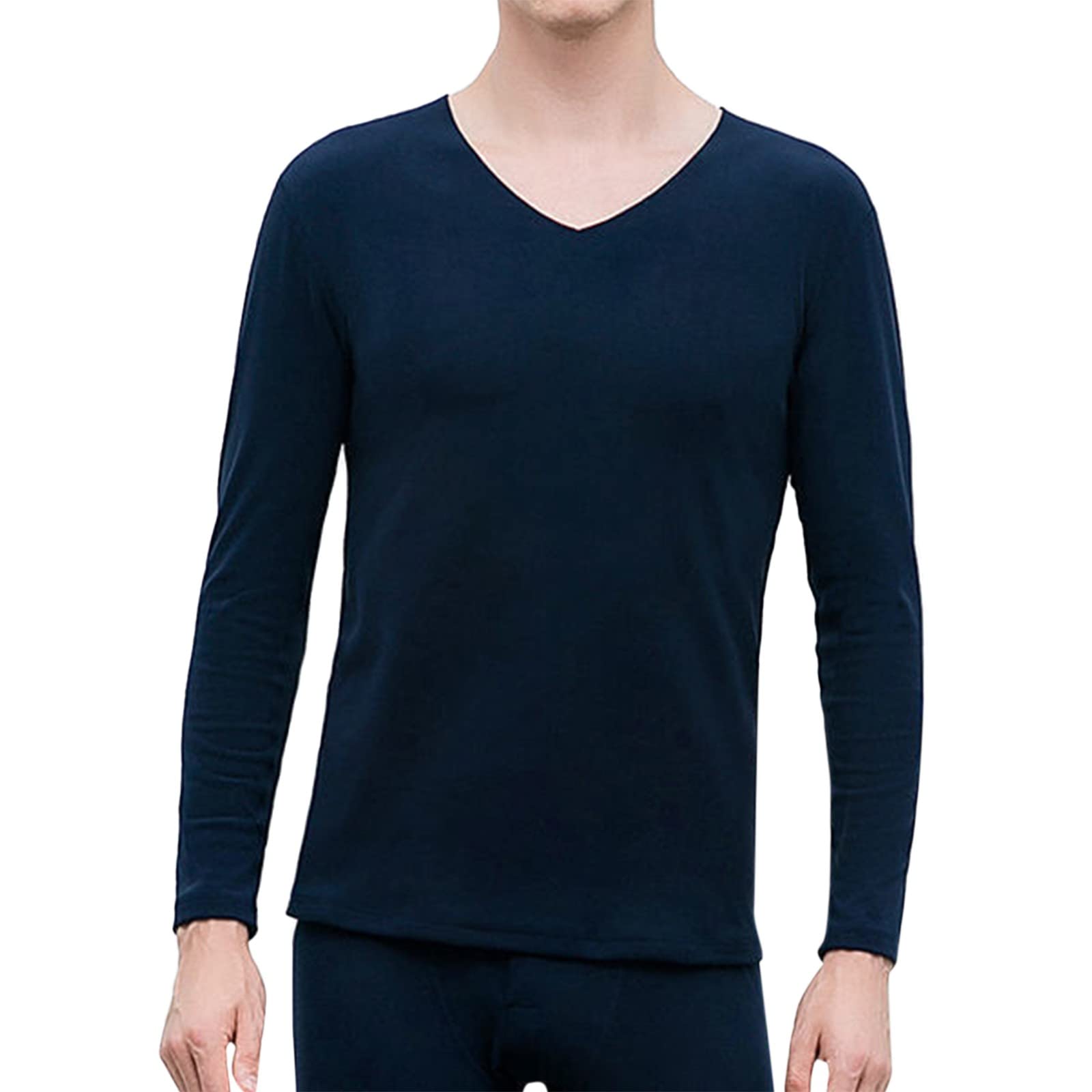 TOWMUS Thermal Underwear for Men Ultra Soft Long Johns - Warm Base Layers with Fleece Lined Cold Weather Navy