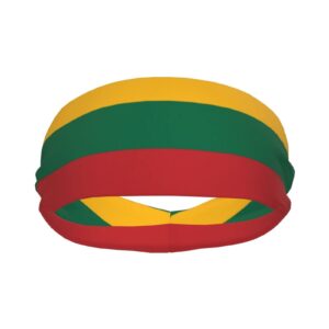 Lithuanian Flag Sports Headbands Unisex Yoga Non-Slip Quick-Drying Workout Hairband