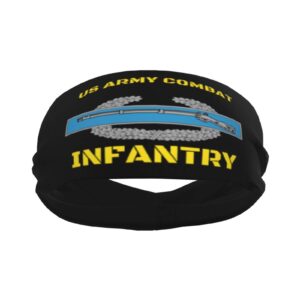 Us Army Combat Infantry Badge Sports Headbands Unisex Yoga Non-Slip Quick-Drying Workout Hairband