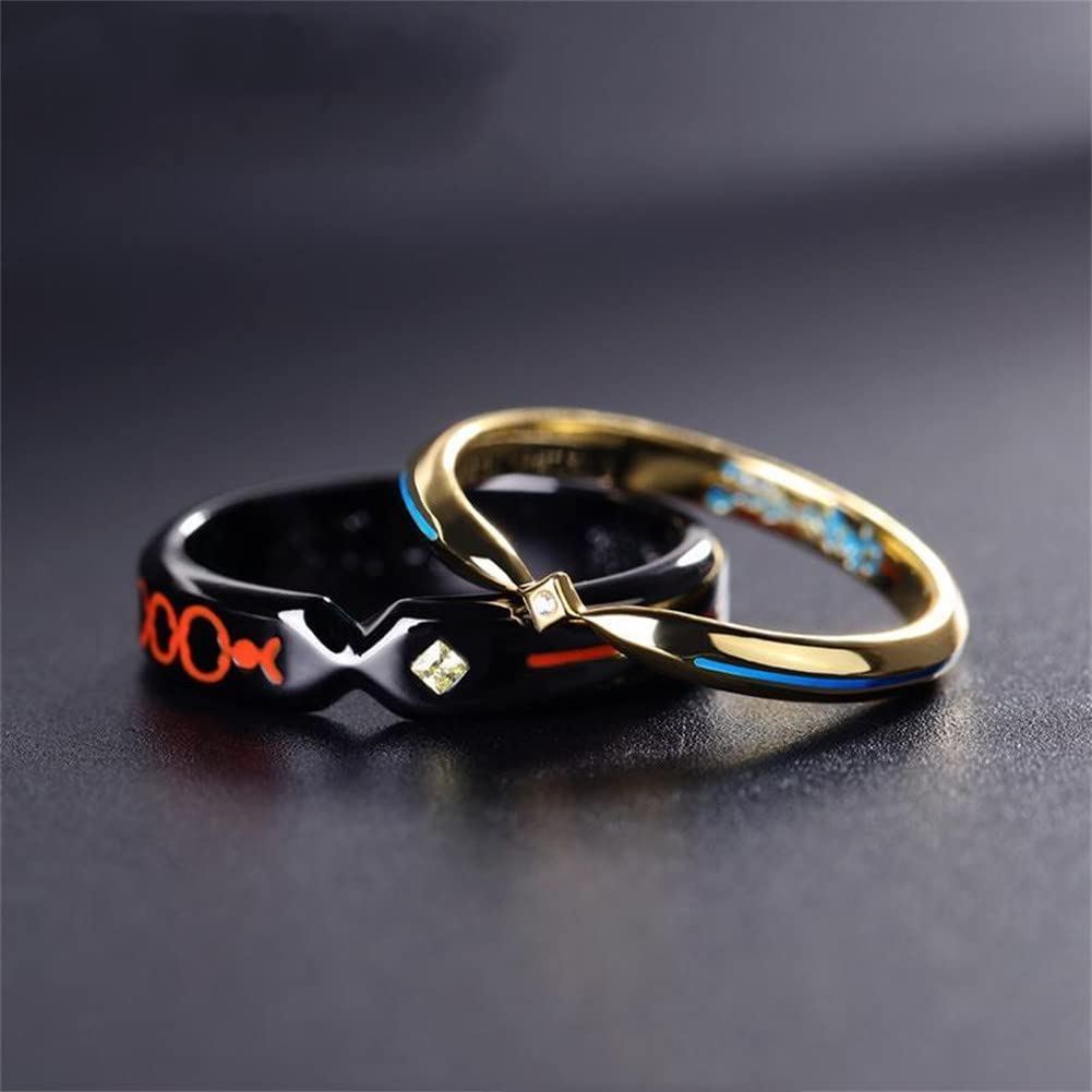 LUFOYOU Anime Fate Stay Night Saber Ring Altria Pendragon Joan of Arc Fashion Accessories Couples Ring Cosplay Jewelry Birthday Christmas Gift black