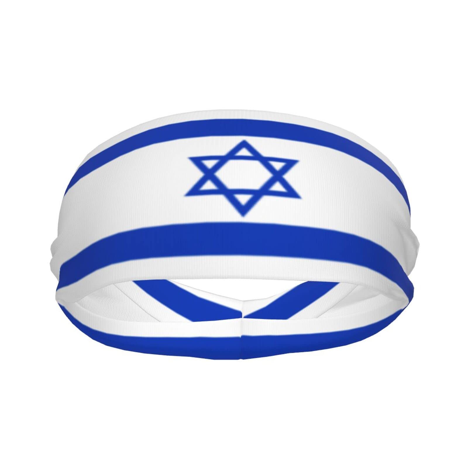 Israeli National Flag Sports Headbands Unisex Yoga Non-Slip Quick-Drying Workout Hairband