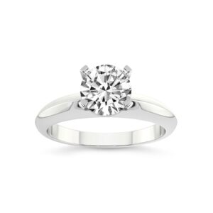 1 carat | igi certified round shape lab grown diamond engagement ring for women | 14k or 18k in white, yellow or rose gold | eloise solitaire knife edge diamond ring |fg-vs1-vs2 quality friendly diamonds engagement ring