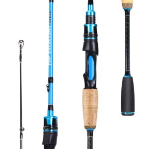 sougayilang fishing pole, 2pc spinning rod with eva and cork handle grip, baitcasting rod for freshwater fishing rod-blue-5.9ft-spinning