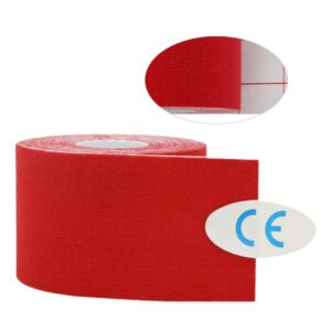 Flbirret 5cm x 5m Cotton Muscle Taping Strapping Bandage Elastic Adhesive Sport Tape Strain Injury (Red)