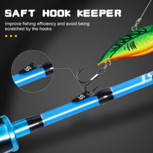 Sougayilang Fishing Pole, 2PC Spinning Rod with EVA and Cork Handle Grip, Baitcasting Rod for Freshwater Fishing Rod-Blue-5.9ft-Spinning