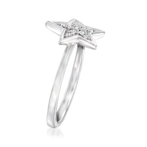 RS Pure by Ross-Simons 0.10 ct. t.w. Diamond Star Ring in Sterling Silver. Size 7