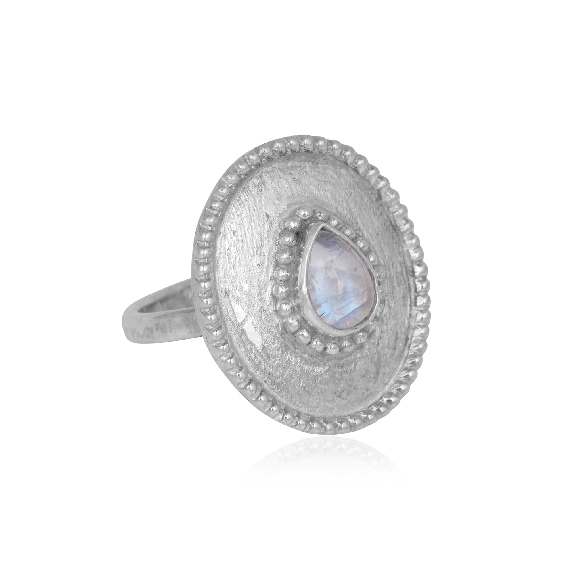 Silver Eternity Natural Moonstone Chunky Ring 925 Sterling Silver Gemstone Jewelry (10)