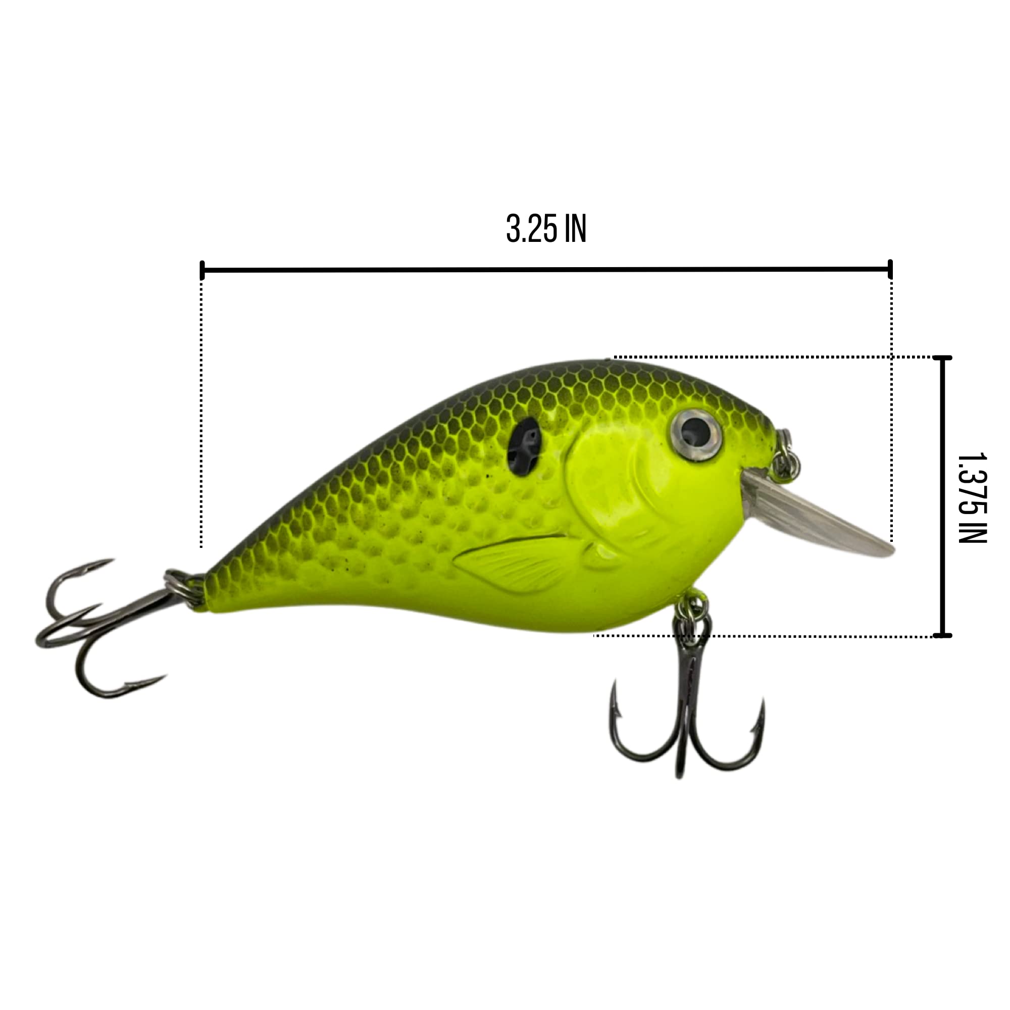 PEK Outdoors 5 Pack Super Square Bill Bass Crankbait Kit - Hard Fishing Lure Shallow Dive 2 to 6 Feet - for Bass, Pike, Walleye, and Other Fish