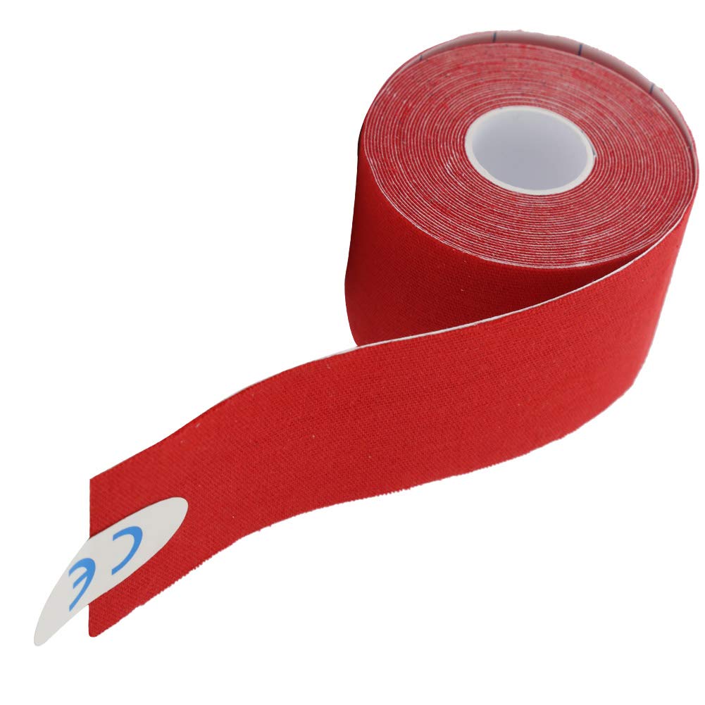 Flbirret 5cm x 5m Cotton Muscle Taping Strapping Bandage Elastic Adhesive Sport Tape Strain Injury (Red)