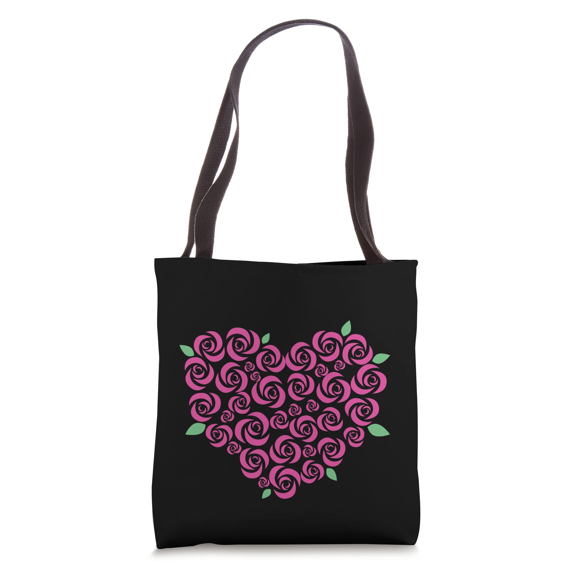 Pink Roses Heart Shaped Valentine's Day Anniversary Tote Bag