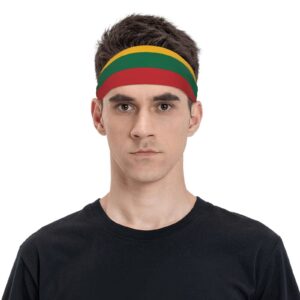 Lithuanian Flag Sports Headbands Unisex Yoga Non-Slip Quick-Drying Workout Hairband