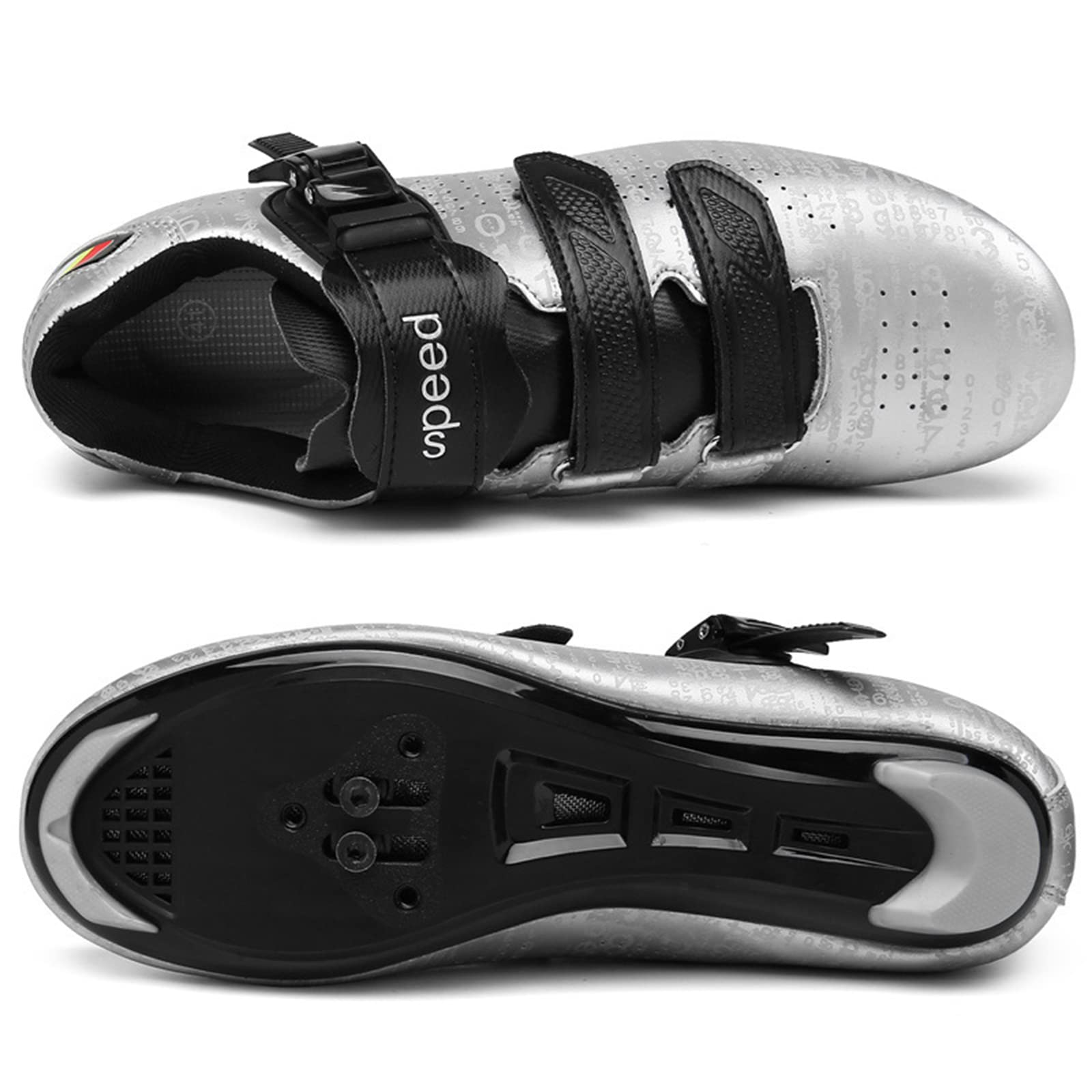 SDEQA Men's Cycling Shoes for Women Compatible with Peloton SPD ARC Look Delta Cleats Indoor Road Rcing Bikes Shoe,White,11