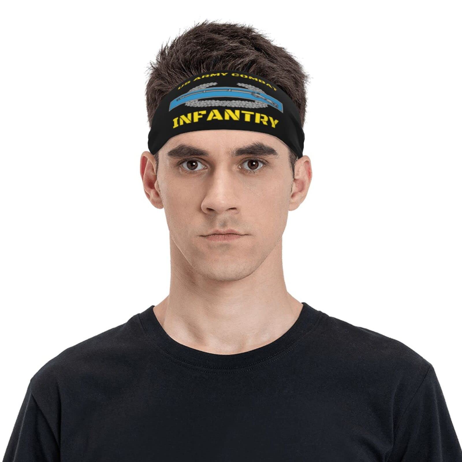 Us Army Combat Infantry Badge Sports Headbands Unisex Yoga Non-Slip Quick-Drying Workout Hairband