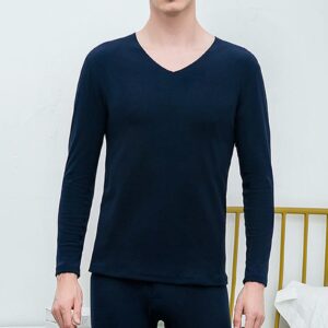 TOWMUS Thermal Underwear for Men Ultra Soft Long Johns - Warm Base Layers with Fleece Lined Cold Weather Navy