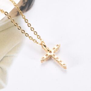 BIAIHQIE Stainless Steel Rhinestone Solid Crystal Cross Pendant Memorial Keepsake Women Jewelry