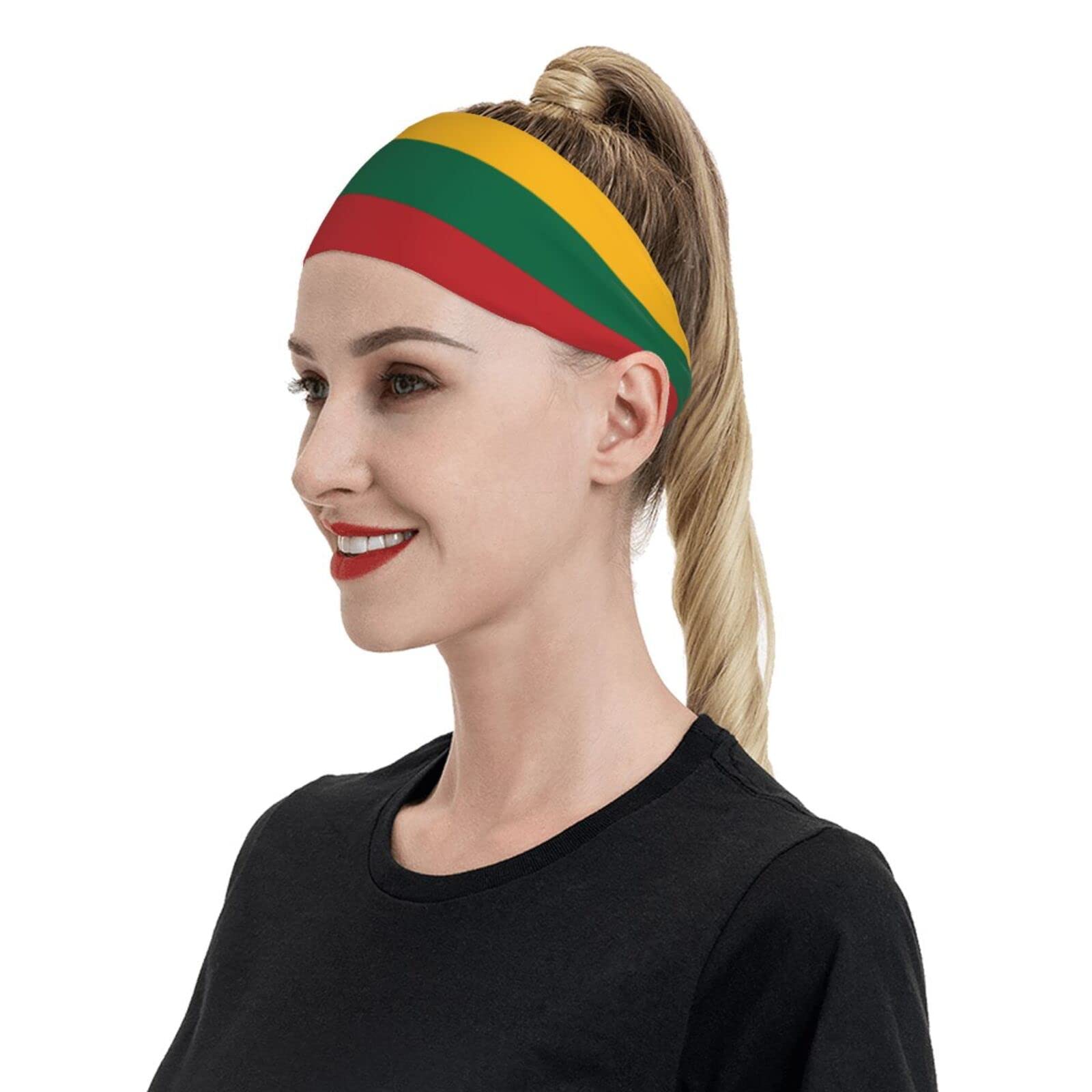 Lithuanian Flag Sports Headbands Unisex Yoga Non-Slip Quick-Drying Workout Hairband