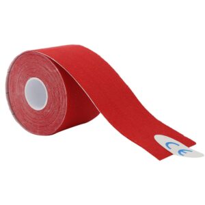 flbirret 5cm x 5m cotton muscle taping strapping bandage elastic adhesive sport tape strain injury (red)