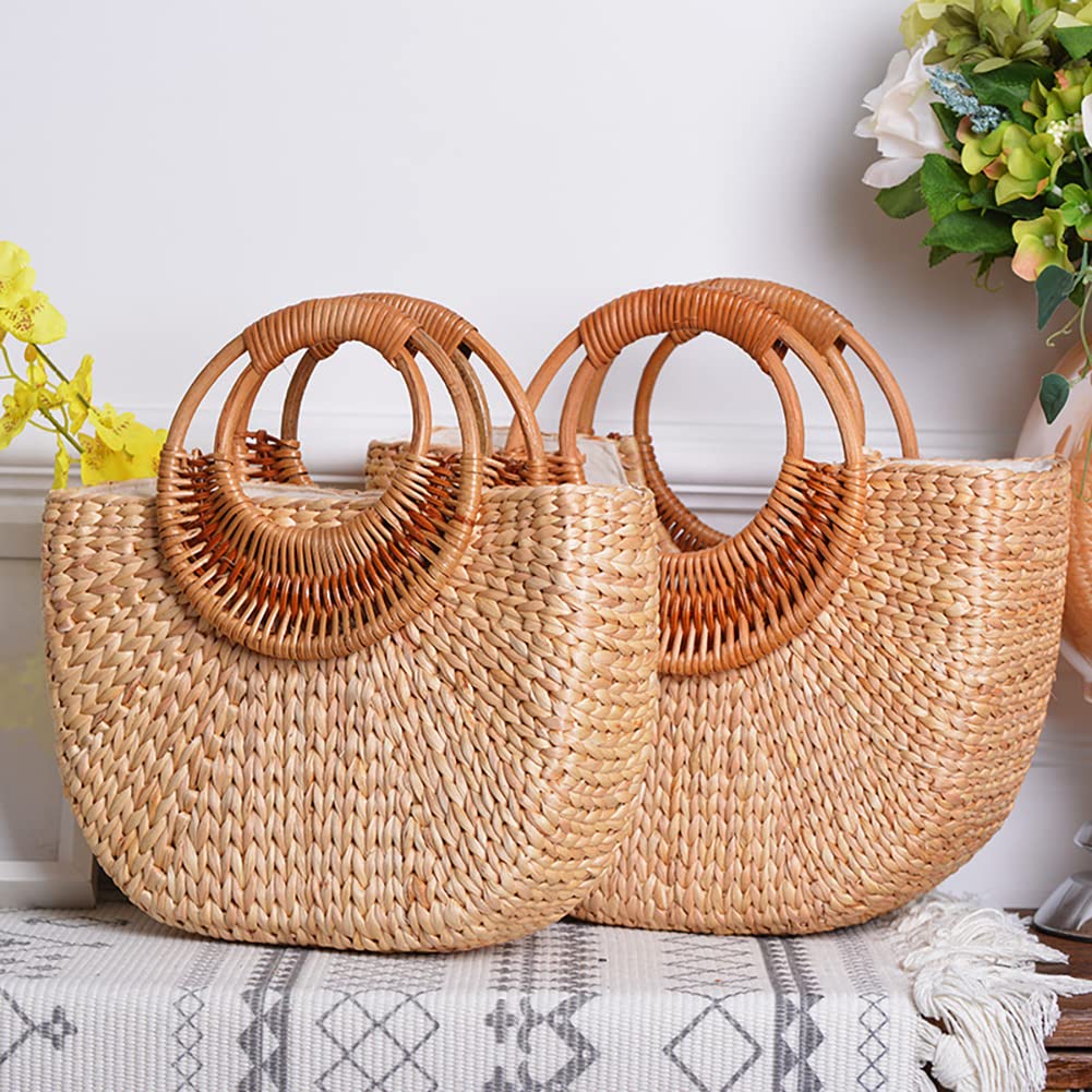 Summer Beach Bag, Large Straw Tote Bag Womens Handbag Boho Handwoven Purse Large Capacity Tote Ladies Shopping Bags, Type 1