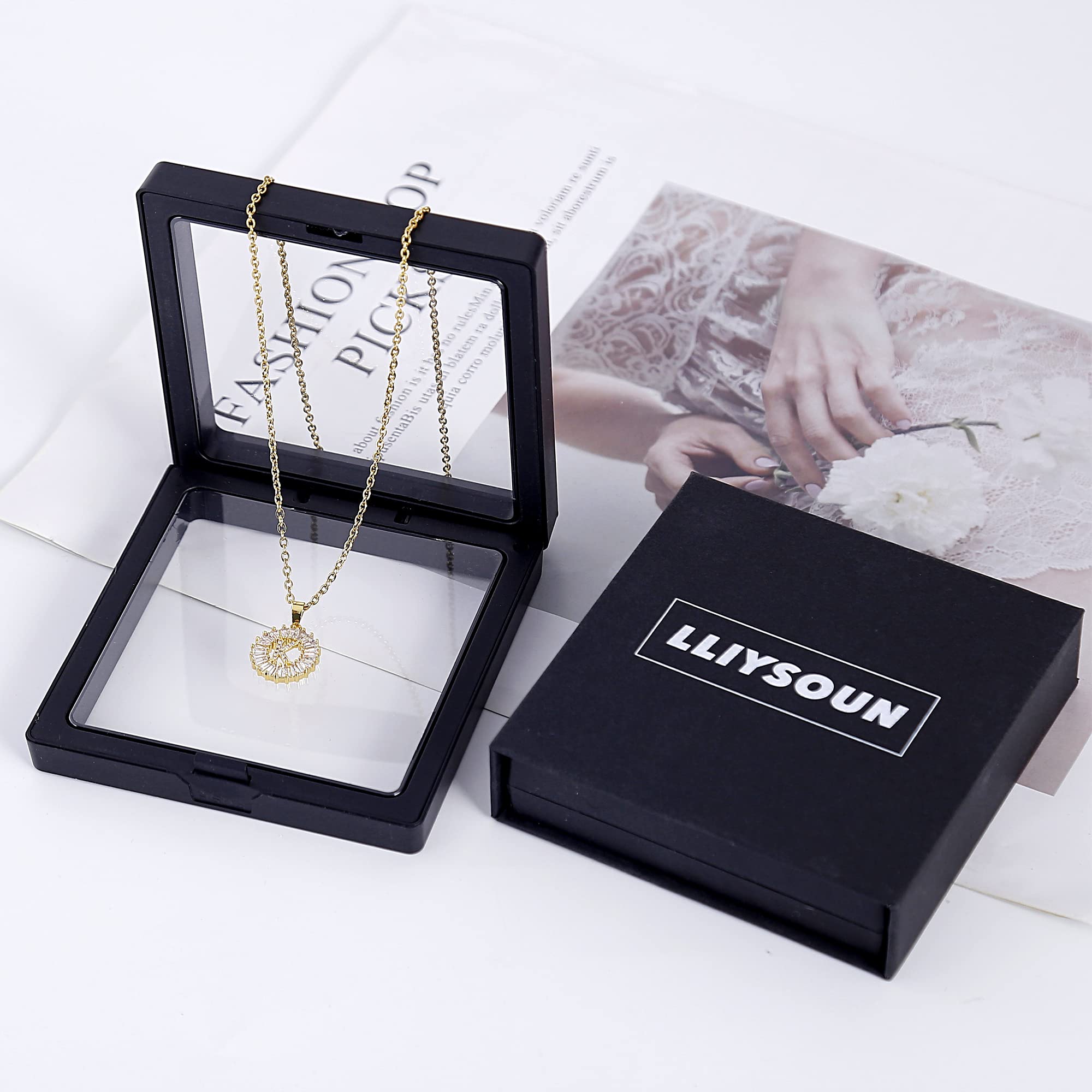 LLIYSOUN Initial Necklaces for Women Initial Jewelry for Women 14K Gold Plated Letter Layered Personalized Round Zirconia Letters Jewelry for Women Valentines Day Gifts Gold K