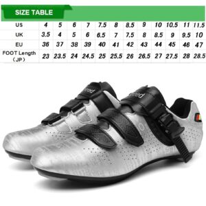 SDEQA Men's Cycling Shoes for Women Compatible with Peloton SPD ARC Look Delta Cleats Indoor Road Rcing Bikes Shoe,White,11