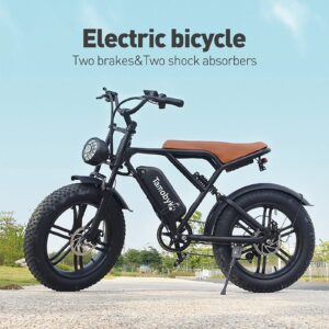 Oeleryo Electric Bike for Adults,750w Electric Bicycle,20"×4" Fat Tire Mountain Ebike,48v 15AH Removable Battery,28MPH & 38Miles Long Range,E Bikes for Adults Shimano 7 Speed for Outdoor Cycling