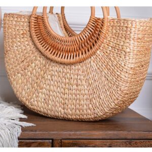 Summer Beach Bag, Large Straw Tote Bag Womens Handbag Boho Handwoven Purse Large Capacity Tote Ladies Shopping Bags, Type 1