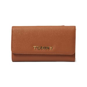 Tommy Hilfiger Kendall II Flap Continental Wallet Saffiano PVC Cognac One Size