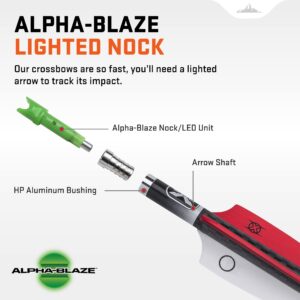 TenPoint Wicked Ridge Match 400 - Lighted 20” Carbon Crossbow Arrows (Pack of 3) - 400-Grains, 004” Straightness - with Alpha-Blaze Lighted Nock & Alpha-Nock HP - Essential for Crossbow Hunting