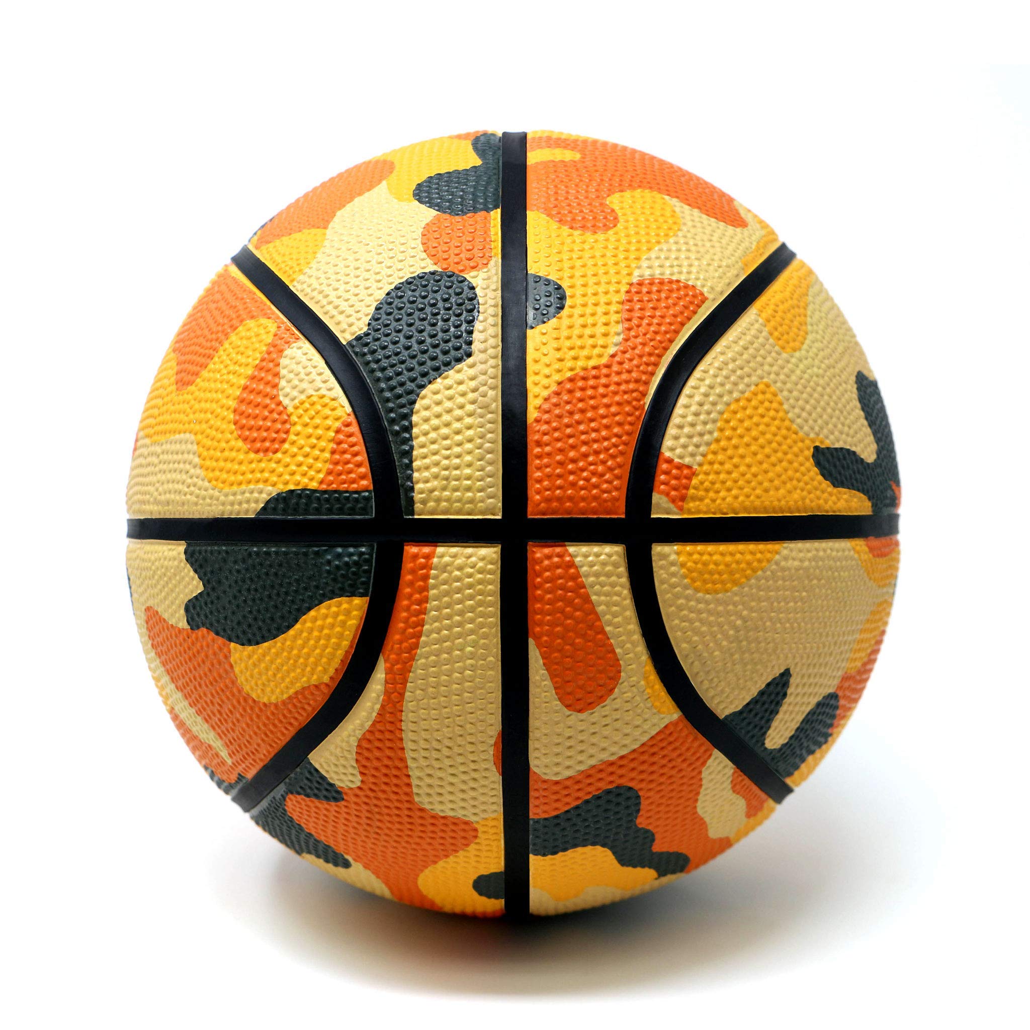 Chance Premium Rubber Outdoor/Indoor Basketball (7 Men's Official - 29.5", Pascal - Orange Camo) Standly The Ball Stand