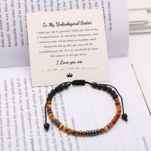 Yiyang Unbiological Sister Gifts for Women Friendship Bracelet Morse Code Bracelet Best Friend Birthday Christmas Gifts for Women Soul Sister Best Friend Bracelet I Love You Funny Gifts