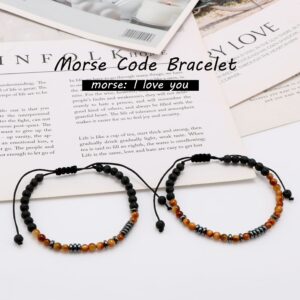 Yiyang Unbiological Sister Gifts for Women Friendship Bracelet Morse Code Bracelet Best Friend Birthday Christmas Gifts for Women Soul Sister Best Friend Bracelet I Love You Funny Gifts