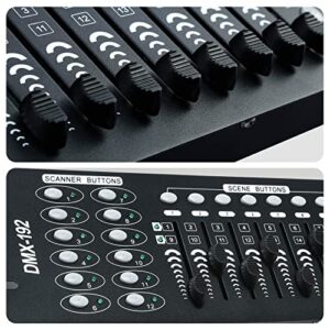 TCFUNDY DMX 512 Controller, 192 Channel DMX Light Controller Stage Lighting Console for Party DJ Disco Lights Show Night Club